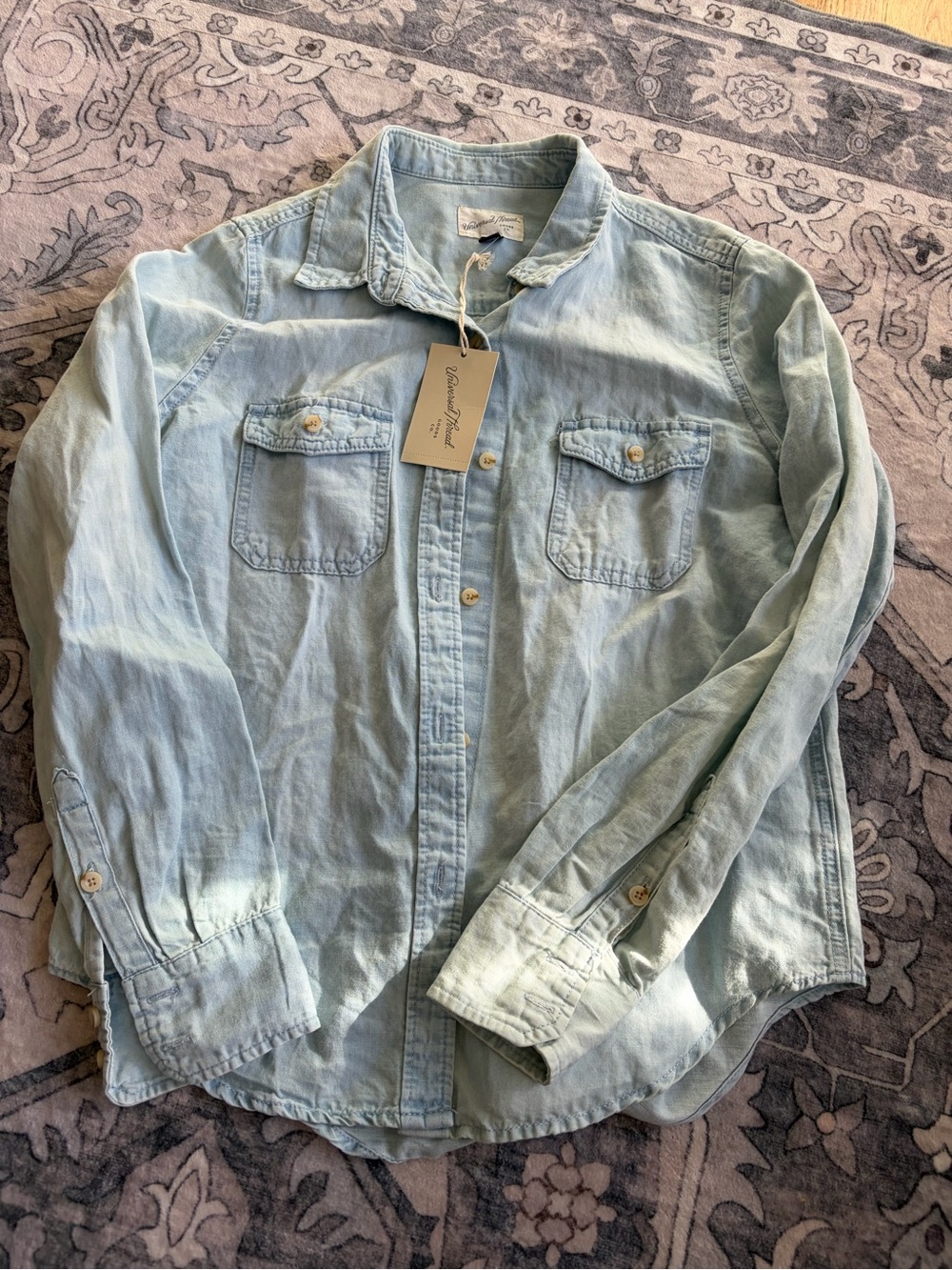 Universal Thread Light Blue Denim Button-Down Shirt